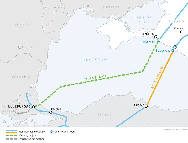 Gazprom starts deep-water pipe laying for Turkstream